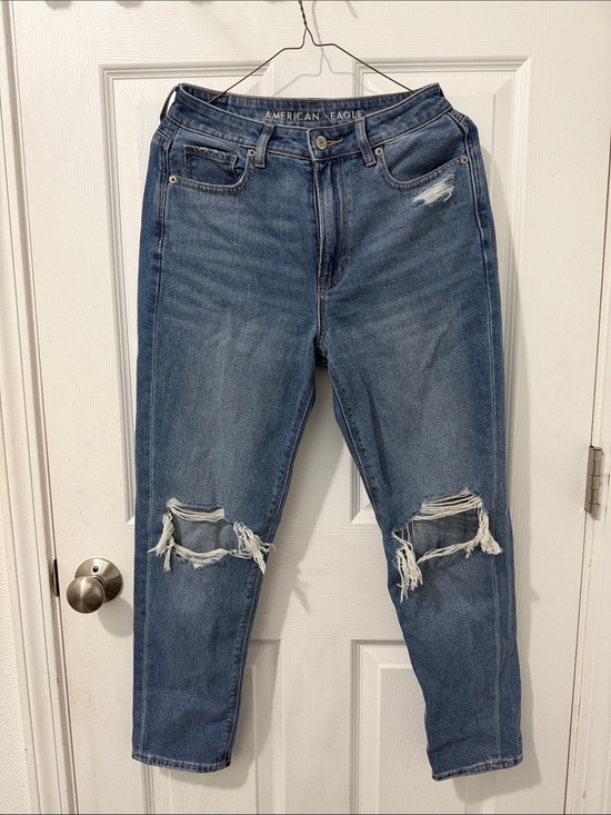 American Eagle Outfitters Denim - American Eagle Outfitters Distressed Ripped Knee Mom Jeans Medium Wash 2S